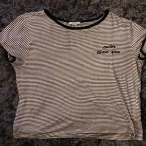 Black and white womens tee with “cuter then you”